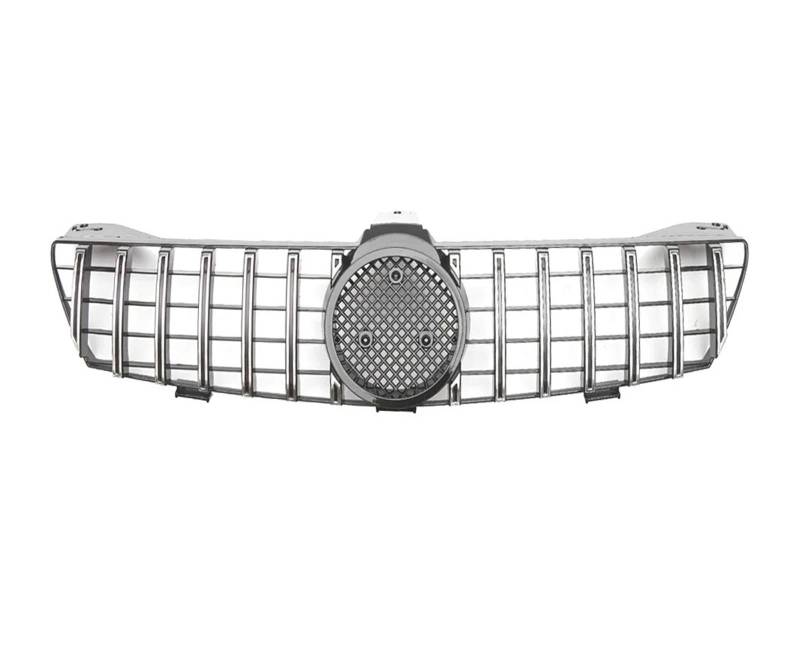 Kühlergrill Grill Vorne Glänzend Schwarz Für Benz Für CLS W219 CLS350 CLS500 2005-2008 Für GTR Stil Racing Grille Diamanten Stil Stoßstange Gitter Front Kühlergrille(G-Chrome Silver) von Lhdktee
