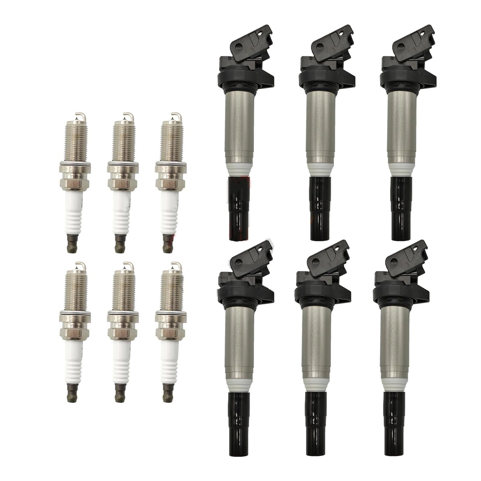 Zündspulen 6Pcs Zündspule + Zündkerze Für E60 E61 F10 F18 F11 E39 F07 520I 523I 525I 528I 530I 535I 540I 550 12137594596 12138616153 Zündeinheit(Coils and Candles) von Lhdktee