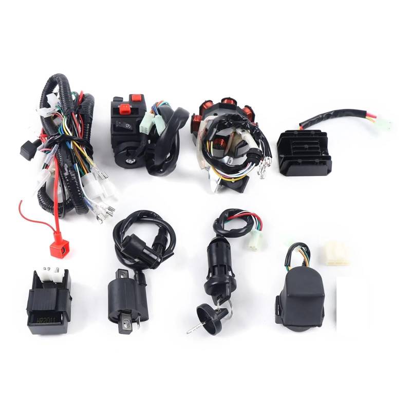 Zündspulen Für 150-250 300CC Für ATV Quad Motorrad Volle Komplette Elektrische CDI Kabelbaum Kabelbaum Spule Gleichrichter Kits Zündeinheit von Lhdktee