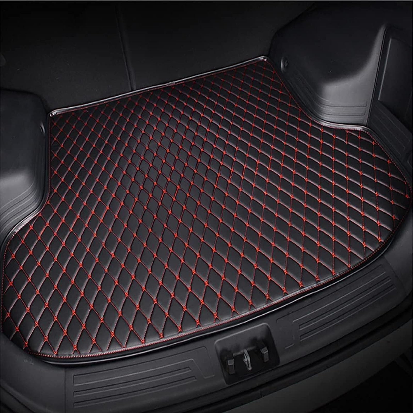 Auto Kofferraummatten FüR Leder Cargo Carpet Kofferraumwanne rutschfeste Langlebig Zubehör,D/Black-Red Auto Kofferraummatten FüR Leder Cargo Carpet Kofferraumwanne rutschfeste Langlebig Zubehör,D/Black-Red von LiYaBaiHuo