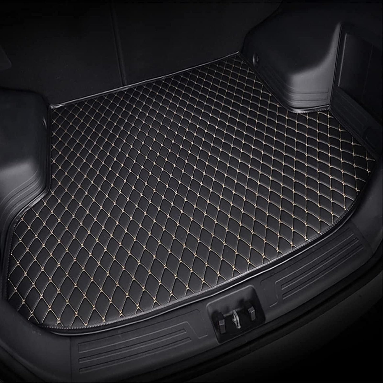 Auto Kofferraummatten FüR Leder Cargo Carpet Kofferraumwanne rutschfeste Langlebig Zubehör,F/Black-Beige Auto Kofferraummatten FüR Leder Cargo Carpet Kofferraumwanne rutschfeste Langlebig Zubehör,F/Black-Beige von LiYaBaiHuo