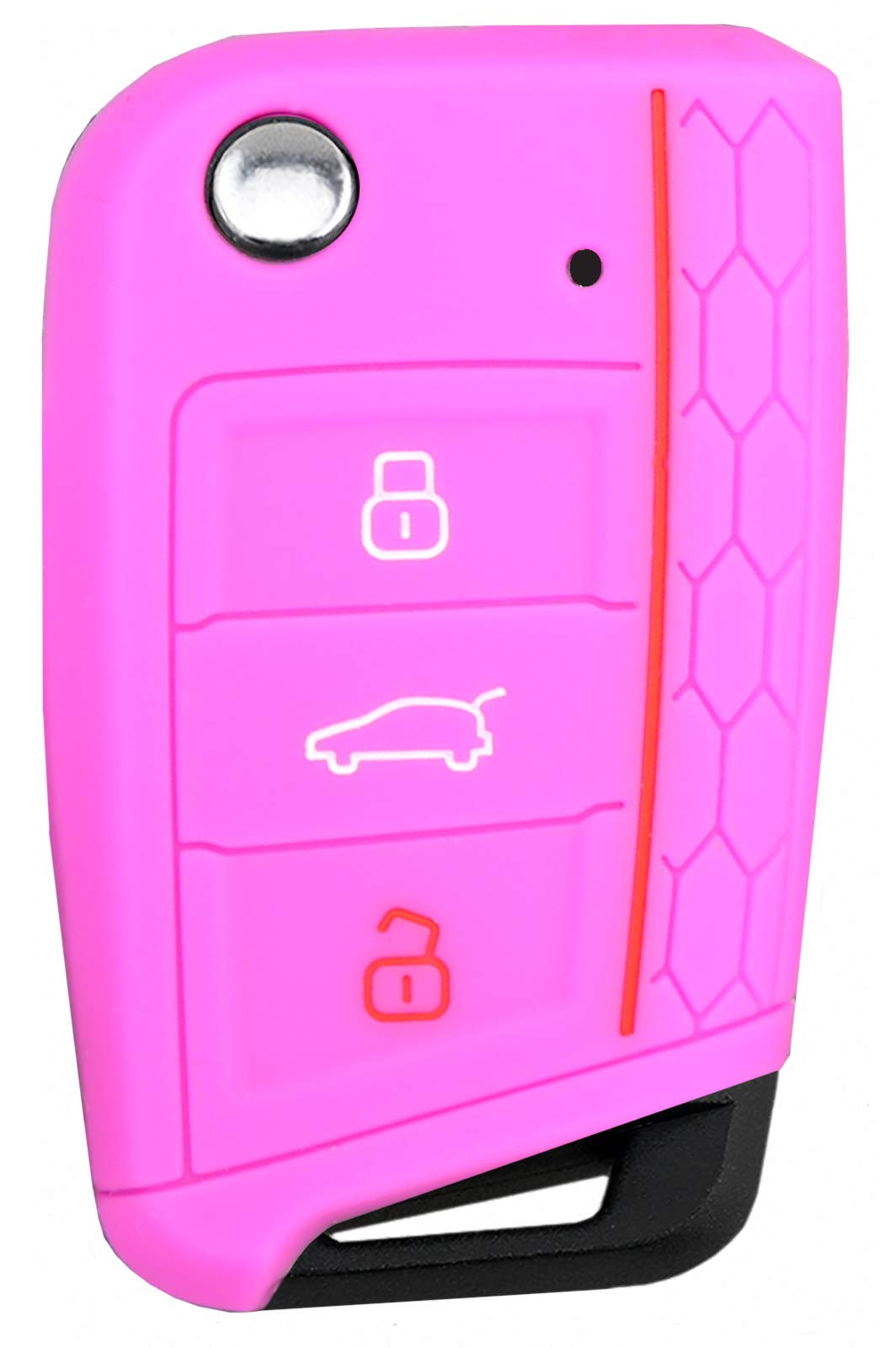 Liamgate Schlüsselhülle passend als VW Golf 7 GTI Skoda Fabia Seat Leon Seat Ibiza Skoda Kamiq Schlüsselhülle (Pink) von Liamgate