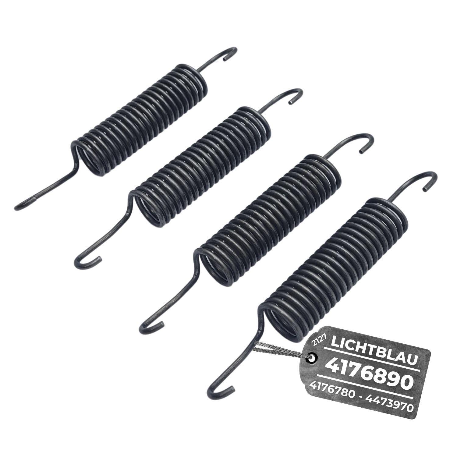LICHTBLAU 4 x Federn Metall für Miele Waschmaschine 4176890, 4473970 Bottich Aufhängung Zugfeder Spannfeder LICHTBLAU 4 x Federn Metall für Miele Waschmaschine 4176890, 4473970 Bottich Aufhängung Zugfeder Spannfeder von Lichtblau