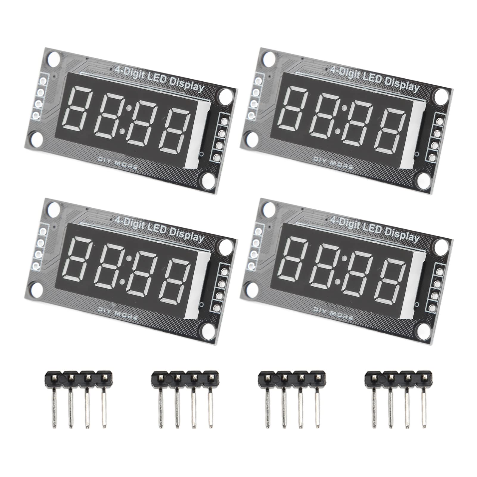 4 Sets Digital Tube Display Module TM1637 7 Segment Display Board 4 Digit Clock Double Dots Module Serial Driver Board (Blau MRA110I) von LiebeWH