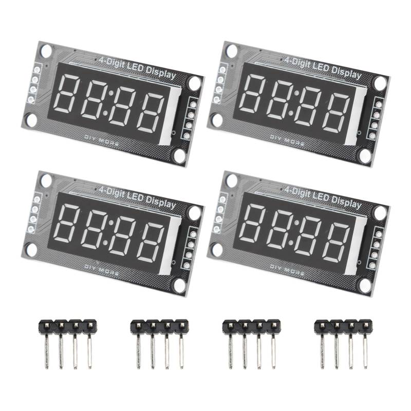 4 Sets Digital Tube Display Module TM1637 7 Segment Display Board 4 Digit Clock Double Dots Module Serial Driver Board (Blau MRA110I) von LiebeWH