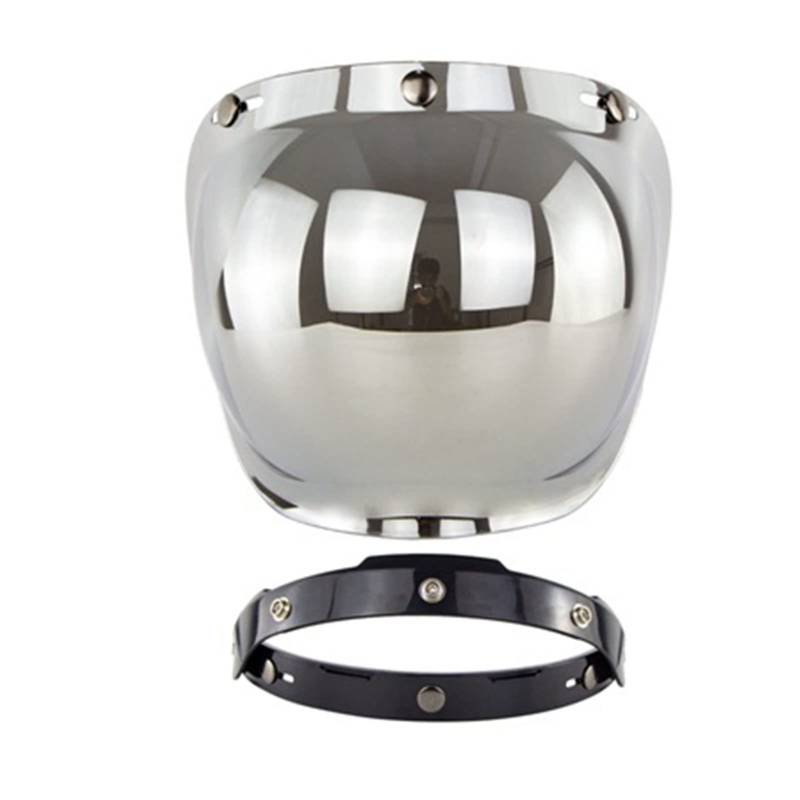 Bubble Visor PC Motorrad Helm Visier 3 Snap Helm Windschutzscheibe mit Rahmen Set für Drei Knopf Helme für Motorradfahrer von LiebeWH