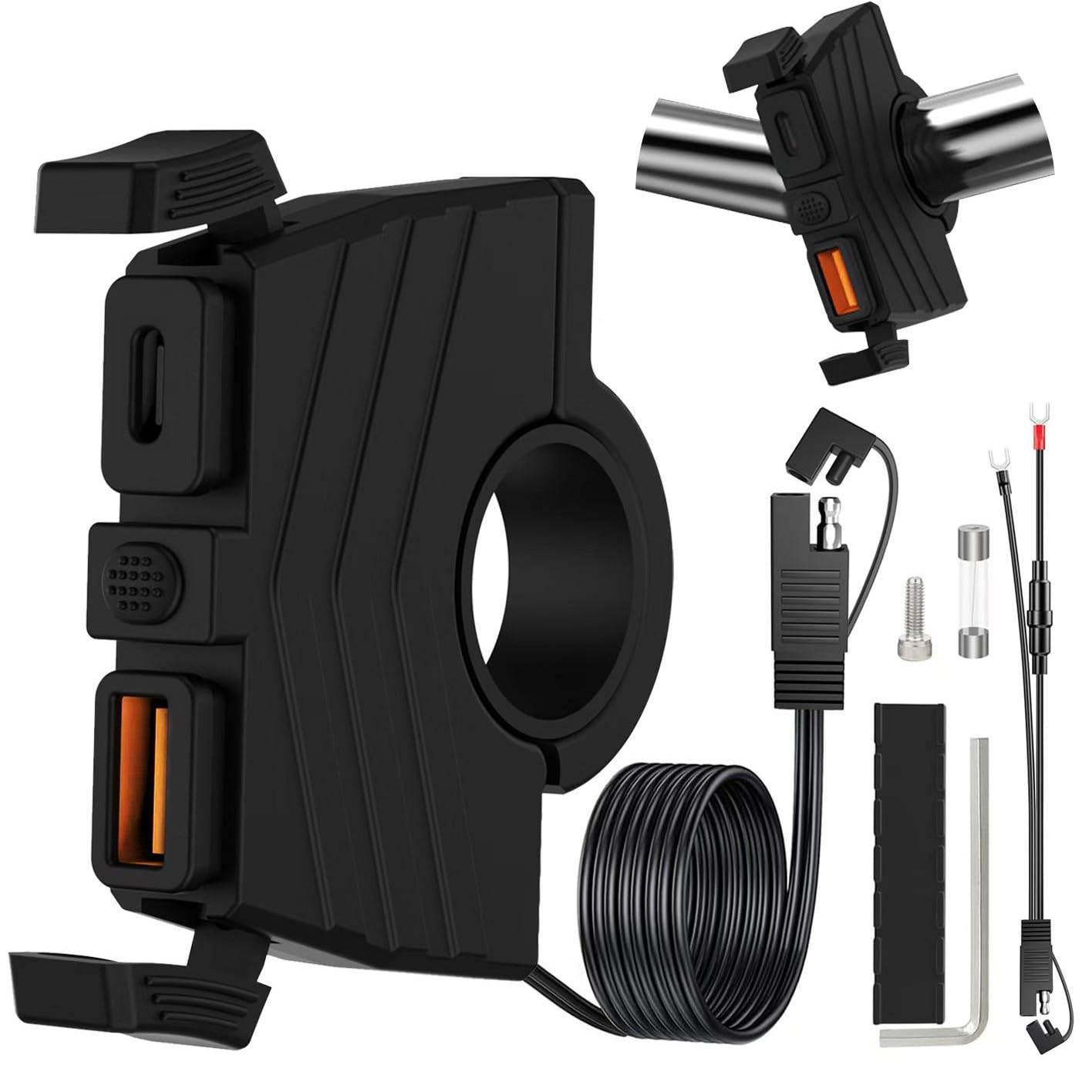 54W Motorrad USB Steckdose 12V, Motorrad Ladegerät Wasserdicht mit Schalten, 18W QC 3.0 USB-A und 36W PD 3.0 Type-C Steckdose für 12V~24V Motorrad Wohnmobil 54W Motorrad USB Steckdose 12V, Motorrad Ladegerät Wasserdicht mit Schalten, 18W QC 3.0 USB-A und 36W PD 3.0 Type-C Steckdose für 12V~24V Motorrad Wohnmobil von Lieberwell