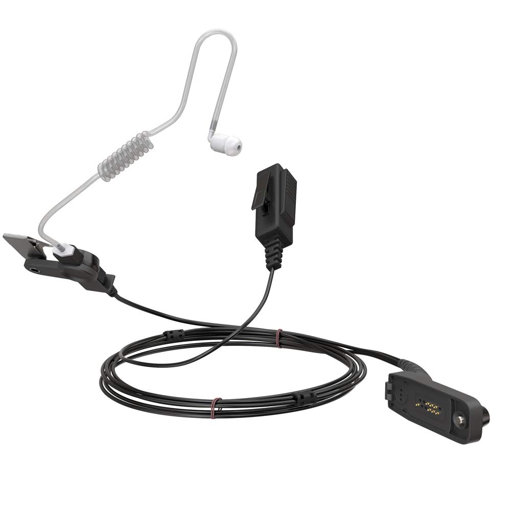 Headset für Motorola Funkgerät | Security Headset für Motorola DP Serie | mit Schallschlauch und PTT-Taste | Motorola MTP850s, Motorola MTP6650 und mehr | EMP3963-MD3 in Schwarz von LIFE IS SIMPLE