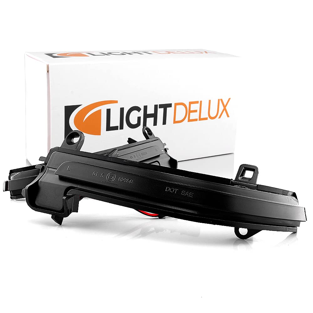 LIGHTDELUX Ersatz für LED Spiegelblinker Blinkleuchte Dynamisch Links Rechts Laufblinker mit Zulassung (BLACK EDITION, FÜR BMW 1er 2er 3er 4er X1) von LIGHTDELUX
