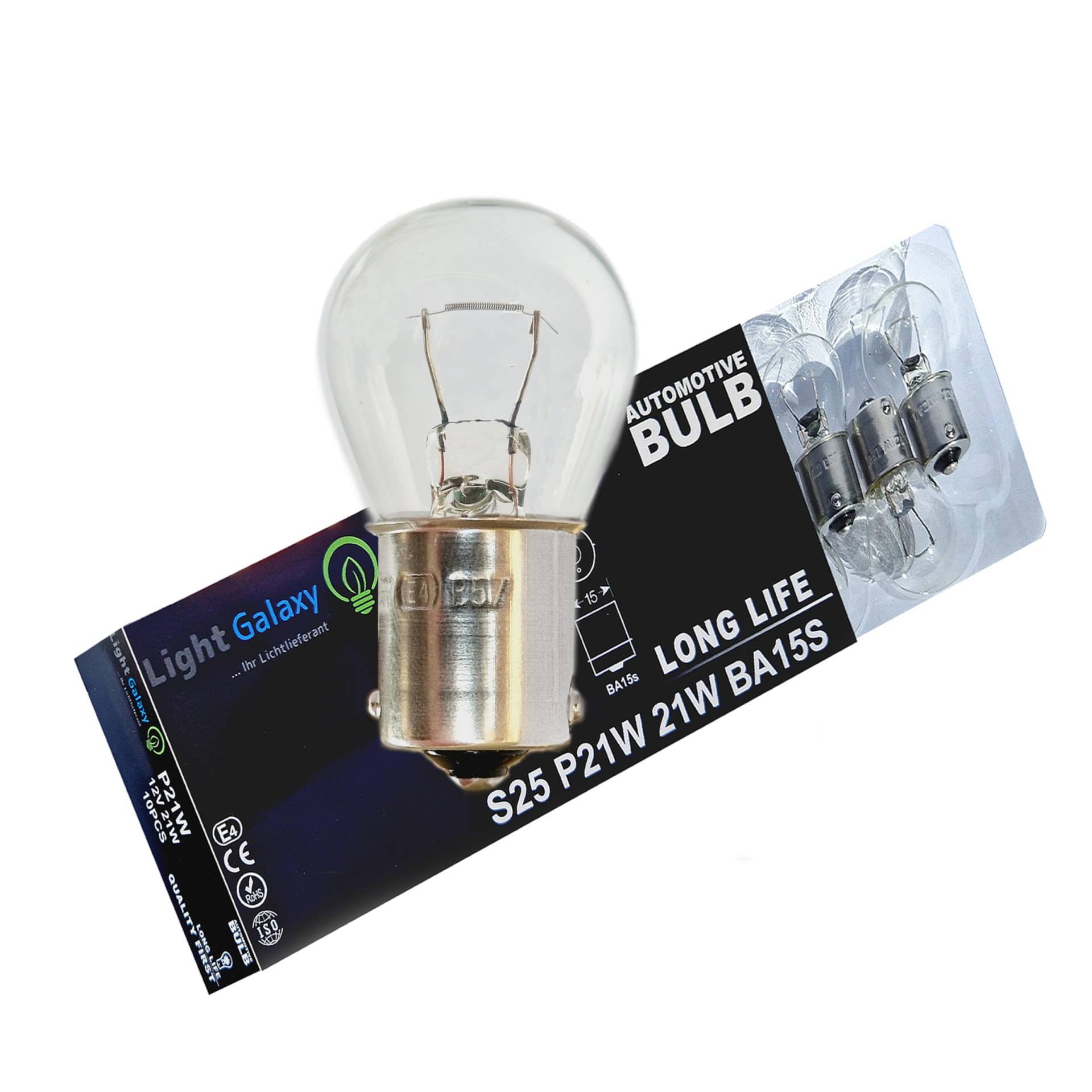 Light Galaxy ... Ihr Lichtlieferant 10x Auto Glühbirnen BA15s 12V 21W – Bremslicht, Blinker, Rücklicht – Für Motorrad, Roller, Anhänger, KFZ Beleuchtung von Light Galaxy ... Ihr Lichtlieferant