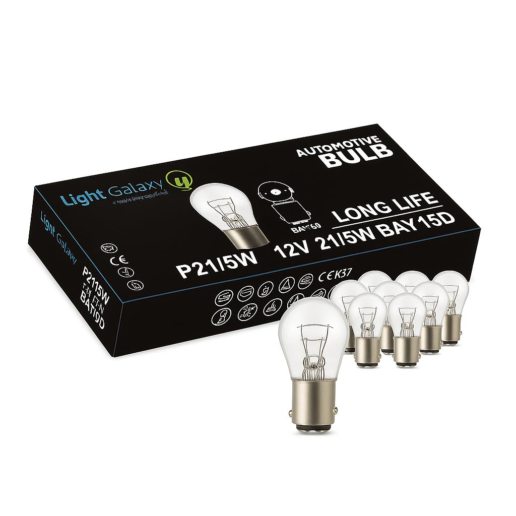 Light Galaxy ... Ihr Lichtlieferant 10x P21/5W Auto Lampe BAY15D 12V 21W 5W Bremslicht Rücklicht Blinker Glühlampe Kugellampe für Motorrad und Kfz Light Galaxy ... Ihr Lichtlieferant 10x P21/5W Auto Lampe BAY15D 12V 21W 5W Bremslicht Rücklicht Blinker Glühlampe Kugellampe für Motorrad und Kfz von Light Galaxy ... Ihr Lichtlieferant