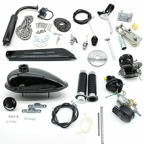 80CC Fahrradmotor Kits, 2.2KW 2 Takt Moteur Fahrrad Motorisierte Benzin Hilfsmotor Bike Cycle Engine Kits Schalldämpfer Fahrrad Benzin Bike Motor Kit CDI 38km/h für Mountainbikes Rennräder Cruise von Lightakai