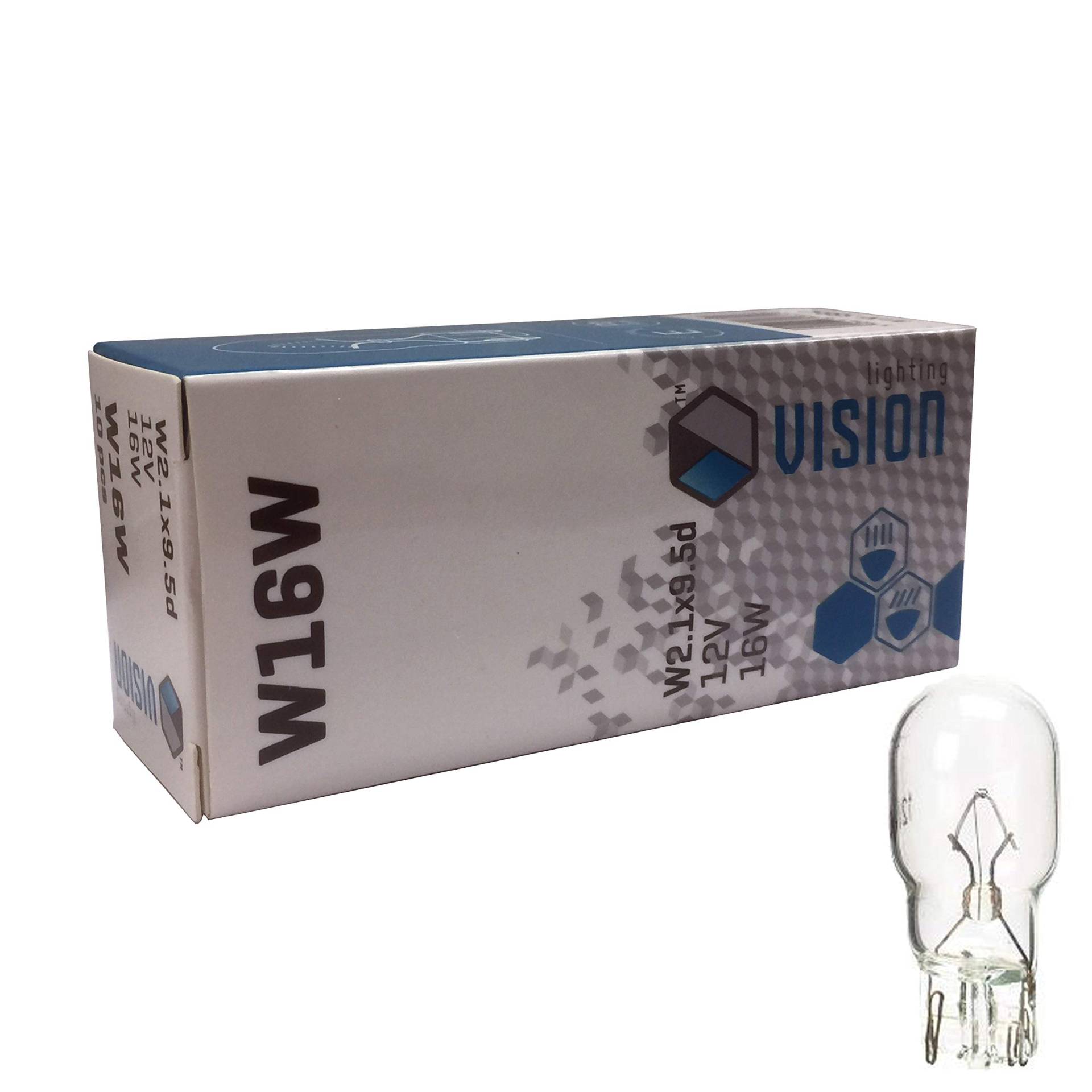 LightingVISION 10x W16W Premium Glassockellampe W2.1x9.5d T15 12 V 16 Watt E-Zertifiziert LightingVISION 10x W16W Premium Glassockellampe W2.1x9.5d T15 12 V 16 Watt E-Zertifiziert von LightingVISION