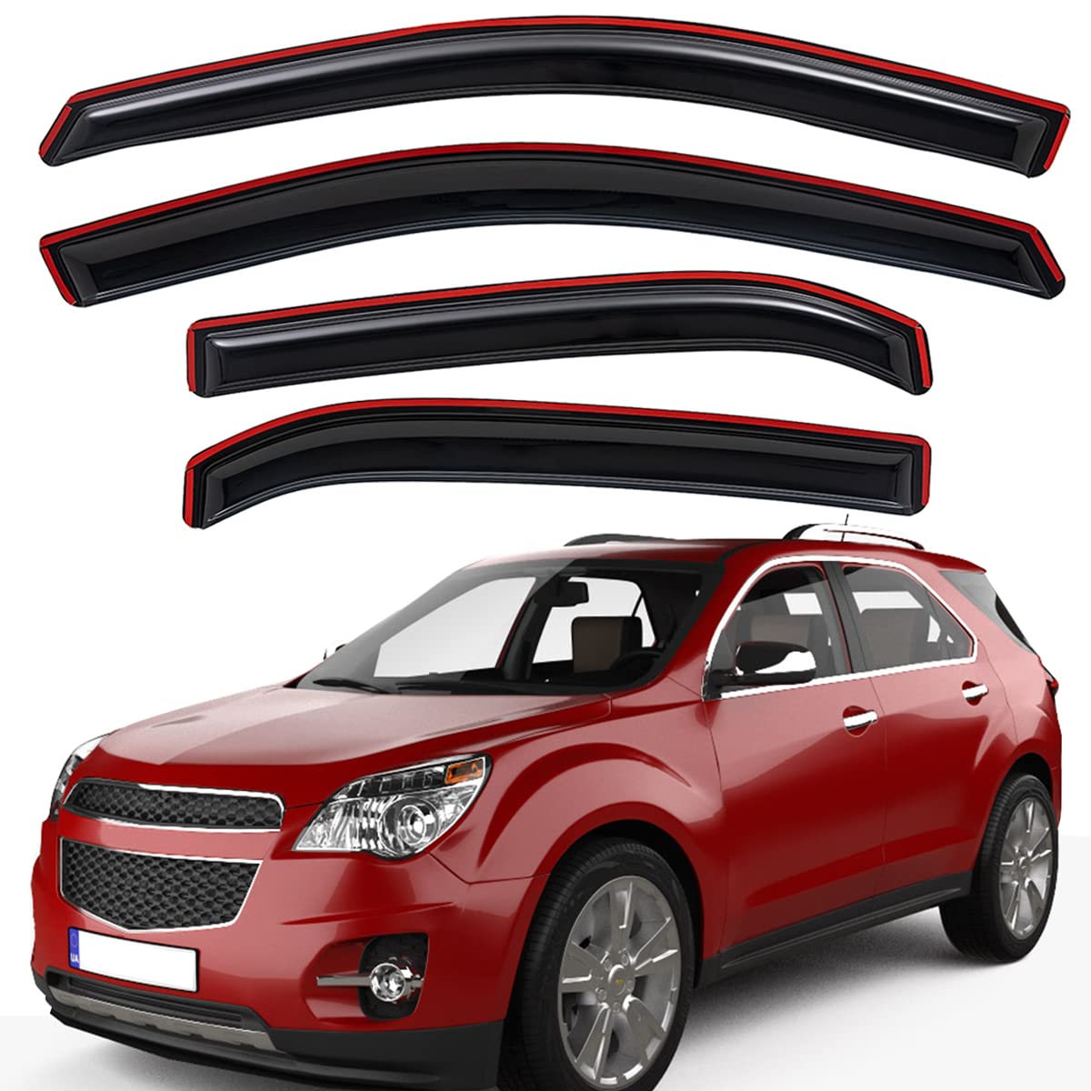 Lightronic WV194166 Windabweiser für Seitenfenster, Regenschutz, Dunkles Rauchgrau, bruchsicher, 4-teiliges Set für Chevrolet Equinox 2010–2017 Lightronic WV194166 Windabweiser für Seitenfenster, Regenschutz, Dunkles Rauchgrau, bruchsicher, 4-teiliges Set für Chevrolet Equinox 2010–2017 von Lightronic