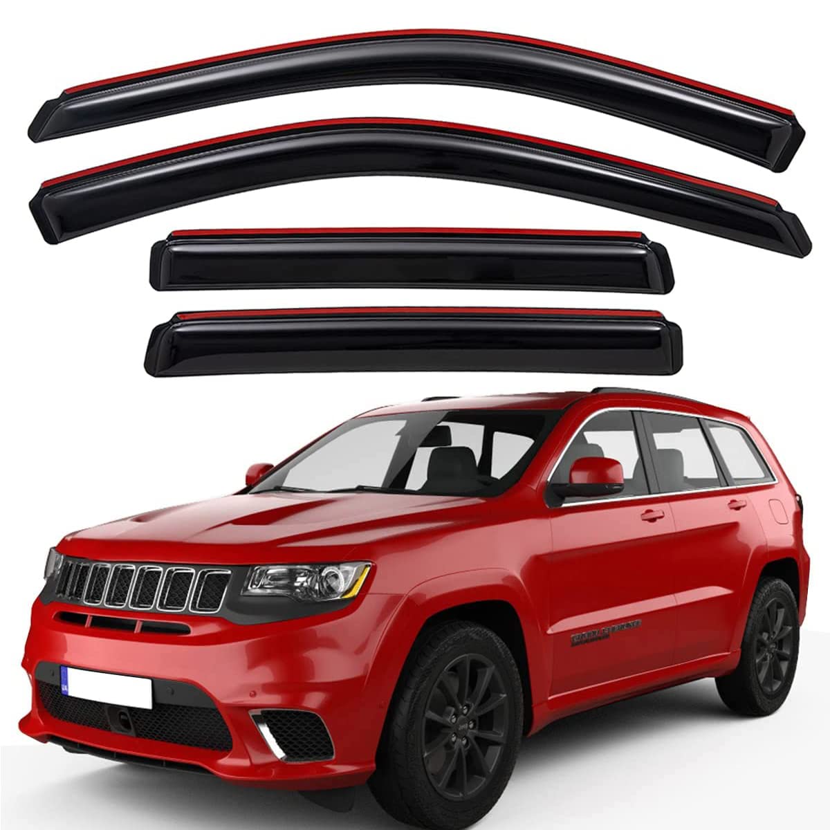 Lightronic WV194252 Windabweiser für Seitenfenster, Regenschutz, Dunkles Rauchgrau, bruchsicher, 4-teiliges Set für Jeep Grand Cherokee 2011–2021 Lightronic WV194252 Windabweiser für Seitenfenster, Regenschutz, Dunkles Rauchgrau, bruchsicher, 4-teiliges Set für Jeep Grand Cherokee 2011–2021 von Lightronic