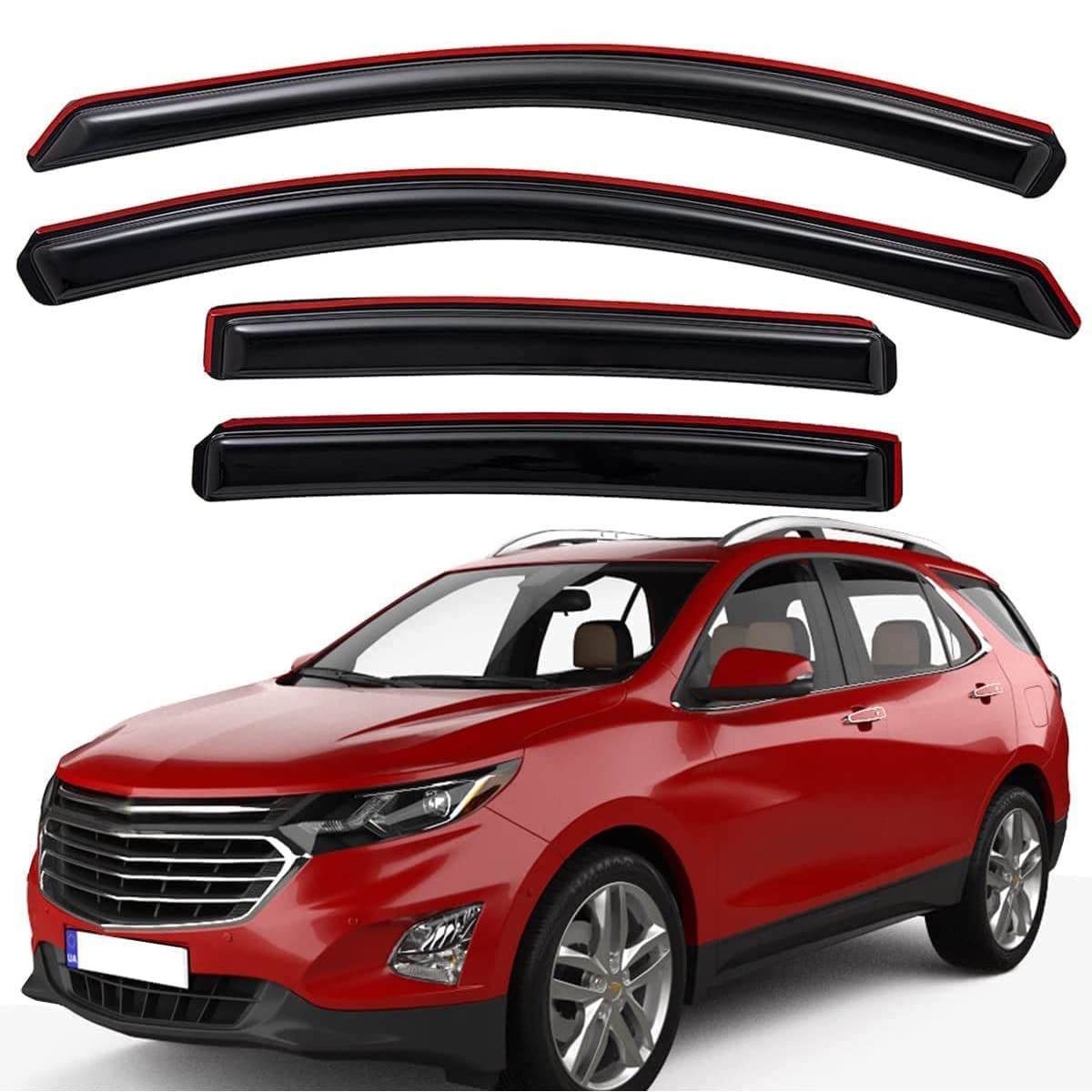 Lightronic WV194634 In-Kanal Seitenfenster-Windabweiser, Regenschutz, Dunkles Rauchgrau, bruchsicher, 4-teiliges Set für Chevrolet Equinox 2018–2021 Lightronic WV194634 In-Kanal Seitenfenster-Windabweiser, Regenschutz, Dunkles Rauchgrau, bruchsicher, 4-teiliges Set für Chevrolet Equinox 2018–2021 von Lightronic
