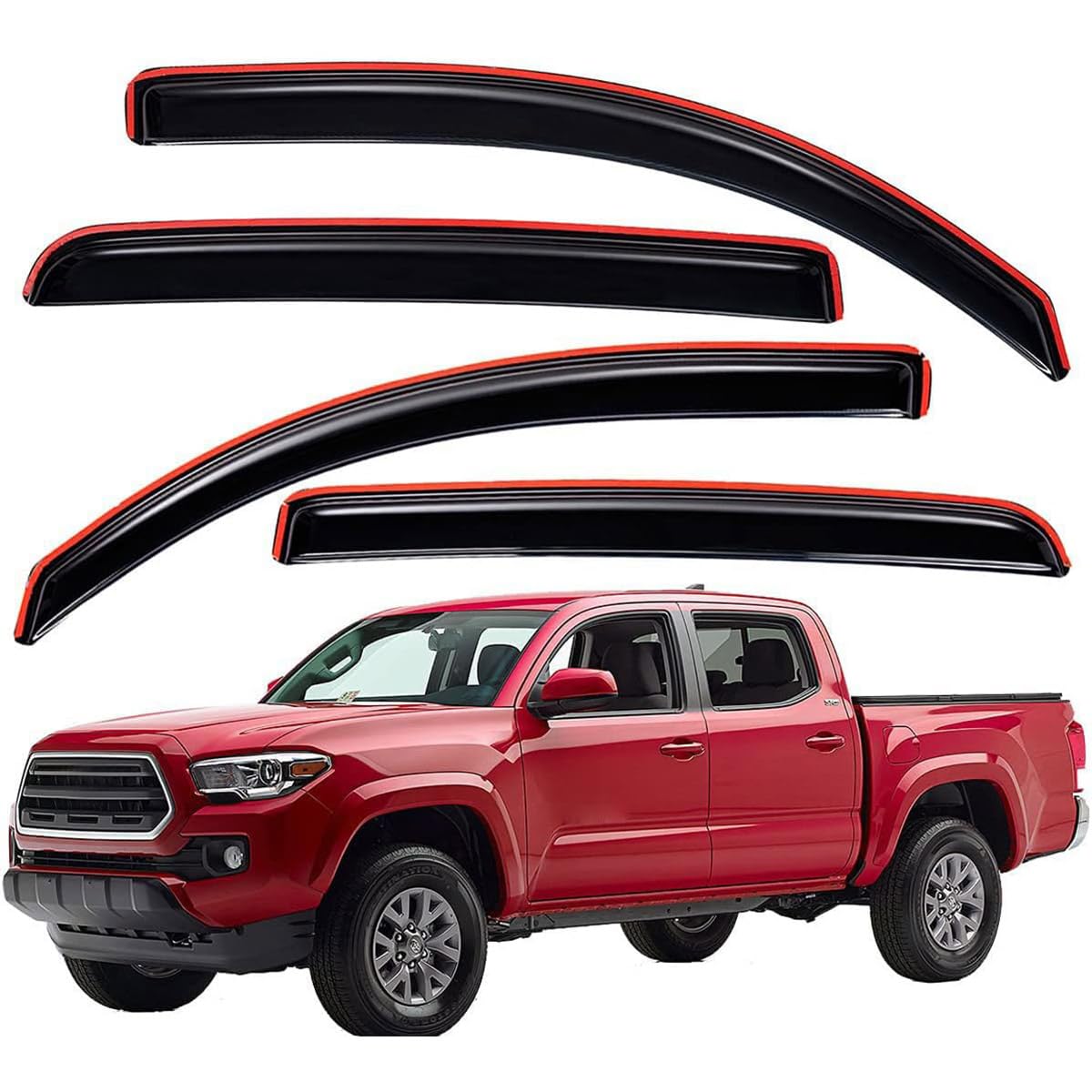 Lightronic WV194768 In-Kanal Seitenfenster-Windabweiser, Regenschutz, Dunkles Rauchgrau, bruchsicher, 4-teiliges Set für Toyota Tacoma Double Cab 2016–2021 Lightronic WV194768 In-Kanal Seitenfenster-Windabweiser, Regenschutz, Dunkles Rauchgrau, bruchsicher, 4-teiliges Set für Toyota Tacoma Double Cab 2016–2021 von Lightronic