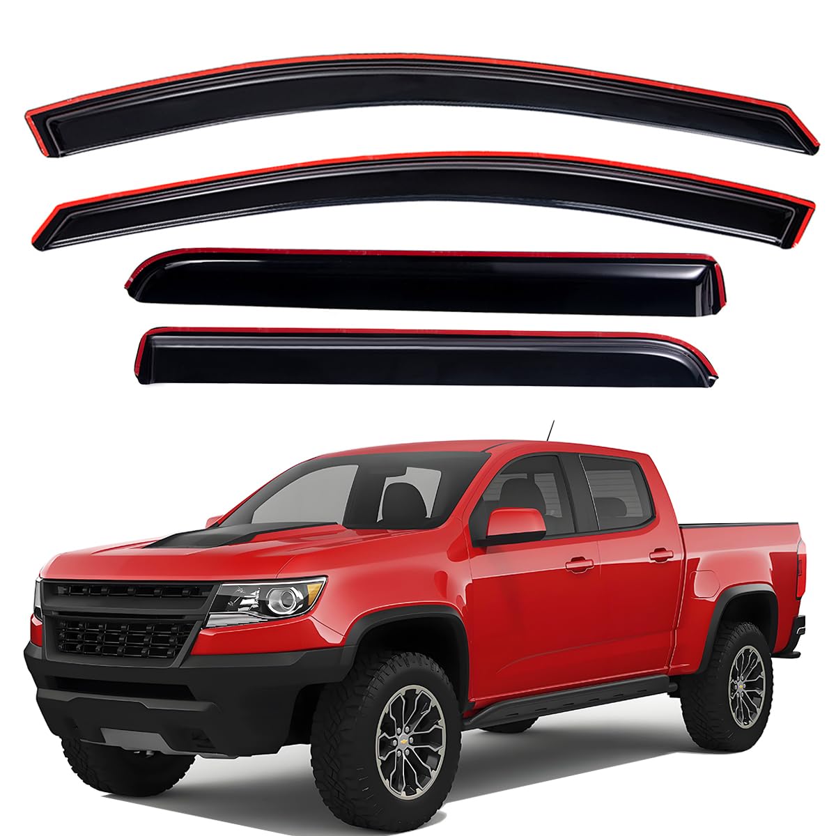 Lightronic WV194995 In-Kanal Seitenfenster-Windabweiser Regenschutz, Dark Smoke bruchsicher, 4-teiliges Set für Chevrolet Colorado & GMC Canyon Crew Cab 2015–2021 Lightronic WV194995 In-Kanal Seitenfenster-Windabweiser Regenschutz, Dark Smoke bruchsicher, 4-teiliges Set für Chevrolet Colorado & GMC Canyon Crew Cab 2015–2021 von Lightronic