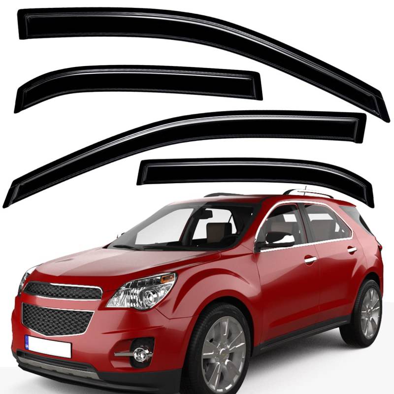 Lightronic WV94166 Außenmontage Seitenfenster-Windabweiser Regenschutz, dunkler Rauch, 4-teiliges Set, passend für Chevrolet Equinox 2010–2017 von Lightronic