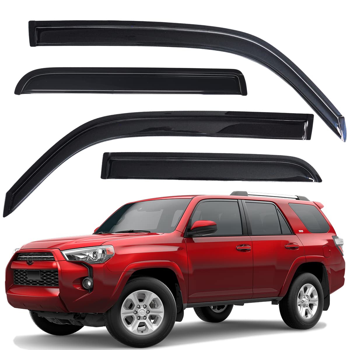 Lightronic WV94242 Tape-on Side Window Visor Deflector Rain Guard, Dark Smoke Shatterproof, 4 PCS Set for 2010-2022 Toyota 4Runner Lightronic WV94242 Tape-on Side Window Visor Deflector Rain Guard, Dark Smoke Shatterproof, 4 PCS Set for 2010-2022 Toyota 4Runner von Lightronic