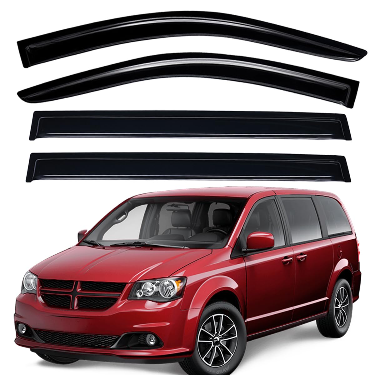 Lightronic WV94251 Windabweiser für Seitenfenster, zum Aufkleben, Regenschutz, Dunkles Rauchgrau, bruchsicher, 4-teiliges Set für 2008–2018 Dodge Grand Caravan & für 2008–2016 Chrysler Town & Country Lightronic WV94251 Windabweiser für Seitenfenster, zum Aufkleben, Regenschutz, Dunkles Rauchgrau, bruchsicher, 4-teiliges Set für 2008–2018 Dodge Grand Caravan & für 2008–2016 Chrysler Town & Country von Lightronic
