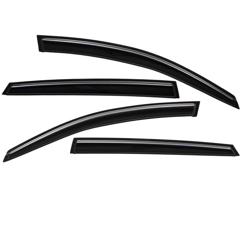 Lightronic WV94373 Außenmontage Seitenfenster-Windabweiser Regenschutz, Dunkles Rauch, 4-teiliges Set, passend für Ford Focus Limousine & Schrägheck 2012–2018 von Lightronic