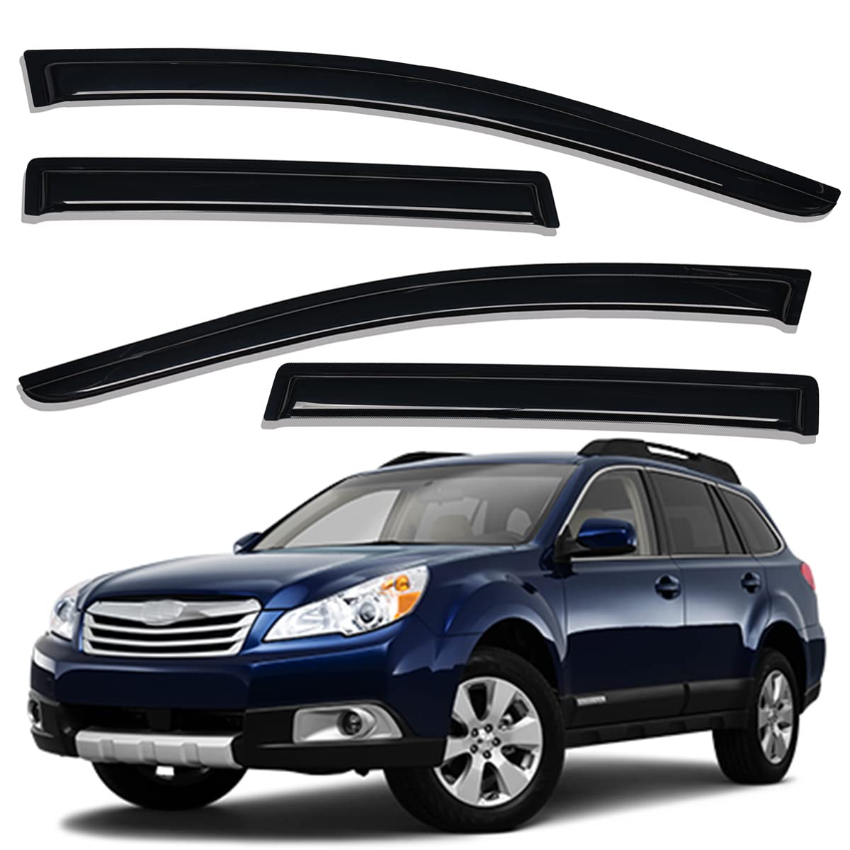 Lightronic WV94484 Windabweiser für Seitenfenster, zum Aufkleben, Regenschutz, Dunkles Rauchgrau, bruchsicher, 4-teiliges Set für Subaru Outback 2010–2014 Lightronic WV94484 Windabweiser für Seitenfenster, zum Aufkleben, Regenschutz, Dunkles Rauchgrau, bruchsicher, 4-teiliges Set für Subaru Outback 2010–2014 von Lightronic