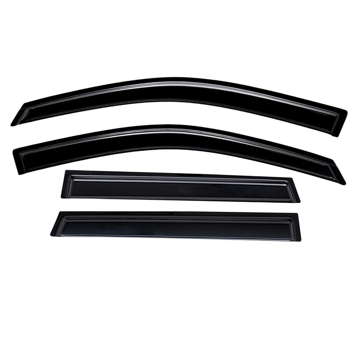Lightronic WV94534 Windabweiser für Seitenfenster, zum Aufkleben, Regenschutz, Dunkles Rauchgrau, bruchsicher, 4-teiliges Set für Hyundai Santa Fe (außer XL-Modell) von Lightronic