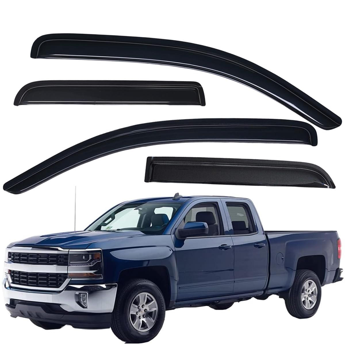 WV94528 Regenschutz, Außenmontage, Dunkles Rauch, 4-teiliges Set, passend für Silverado/Sierra 1500, 2015-2018 Silverado/Sierra 2500 HD & 3500 HD, 2019 Silverado LD/Sierra 1500 Limited mit WV94528 Regenschutz, Außenmontage, Dunkles Rauch, 4-teiliges Set, passend für Silverado/Sierra 1500, 2015-2018 Silverado/Sierra 2500 HD & 3500 HD, 2019 Silverado LD/Sierra 1500 Limited mit von Lightronic