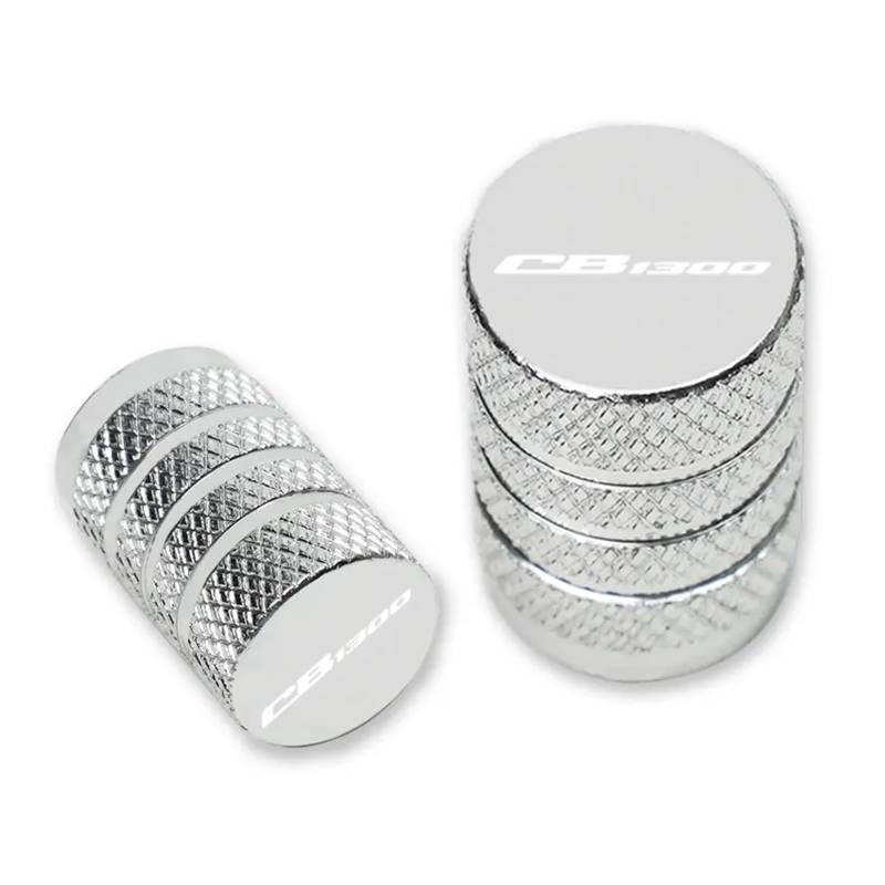 Motorrad-Reifenventilkappe Für HON@&DA CB1100 CB1100EX RS 2009-2015 CB1300 X4 SC38 2003-2010 Zubehör Motorrad CNC Rad Reifen Ventilkappen Stecker(Silvery) von Lilanka