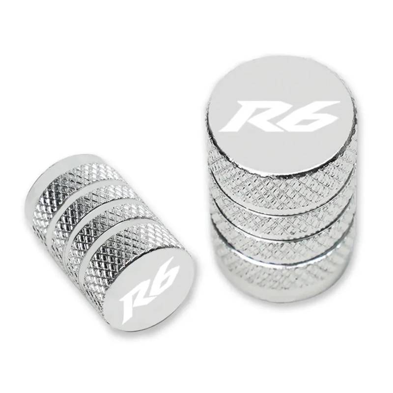 Motorrad-Reifenventilkappe Für YZFR6 YZF-R6 R6S 1999-2015 Motorrad-Rad-Reifen-Ventilkappen CNC-luftdichte Abdeckungen(Silvery) von Lilanka