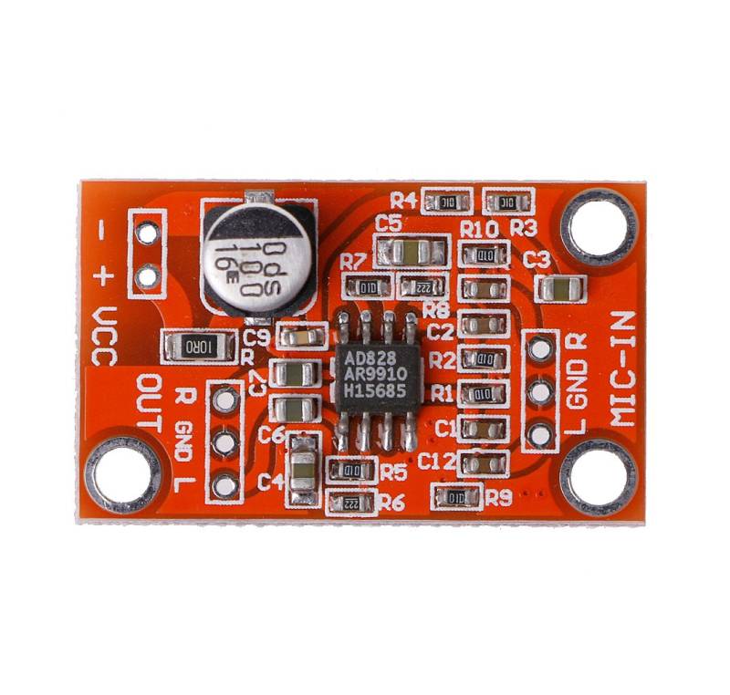 AD828 Stereo Dynamisches Mikrofon Vorverstärker Board MIC Vorverstärker Modul Für 3 8 V Elektronische Komponenten Lagerung von Limtula