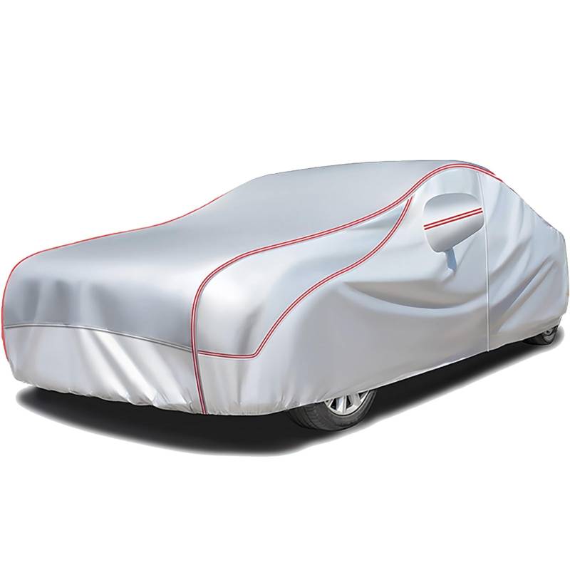 Auto Hagelschutzplane für Audi Q7 2006-2024丨Abdeckplane Wasserdicht Autoabdeckung Outdoor Staubdicht Schneefest Atmungsaktiv UV-Schutz mit Reißverschluss(Silver) von LinGKon