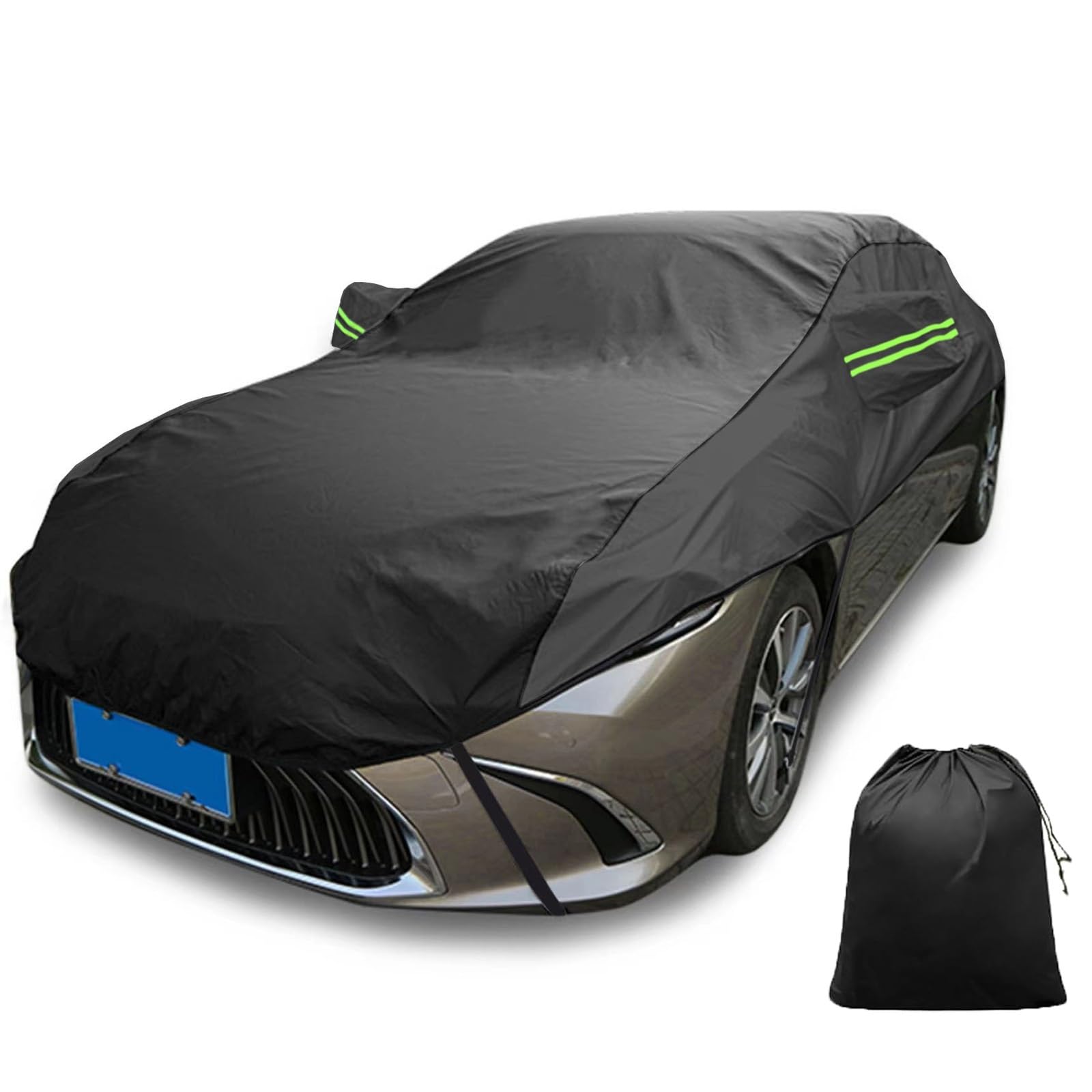 LinGKon Auto Abdeckplane Gemacht für Ford Puma MK2 ST Line X 2020-2023 2024丨Outdoor Sonnenschutz Auto Halbgarage Wasserdicht Autoabdeckung Outdoor Staubdicht mit Aufbewahrungstasche(Black) von LinGKon