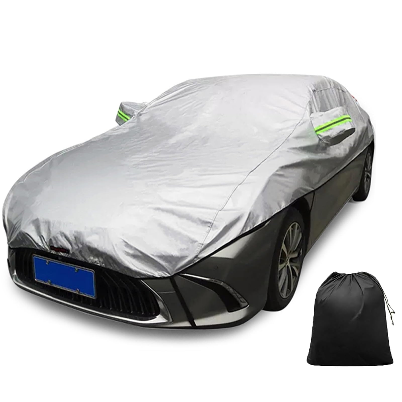 LinGKon Auto Abdeckplane Gemacht für MG MG4 XPower EV 2022-2023丨Outdoor Sonnenschutz Auto Halbgarage Wasserdicht Autoabdeckung Outdoor Staubdicht mit Aufbewahrungstasche(Silver) von LinGKon