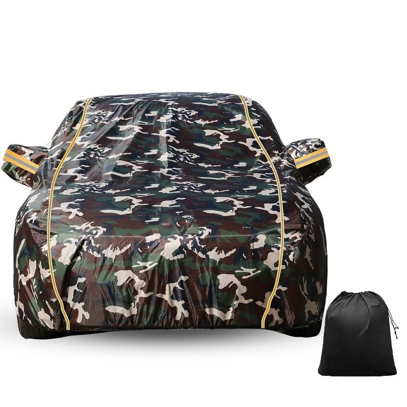 LinGKon Auto Abdeckplane für Renault Grand Kangoo 2000-2024丨Autoabdeckung Outdoor Staubdicht Wasserdicht Anpassung Autoabdeckung Atmungsaktiv UV-Schutz mit Reißverschluss(Camo) von LinGKon