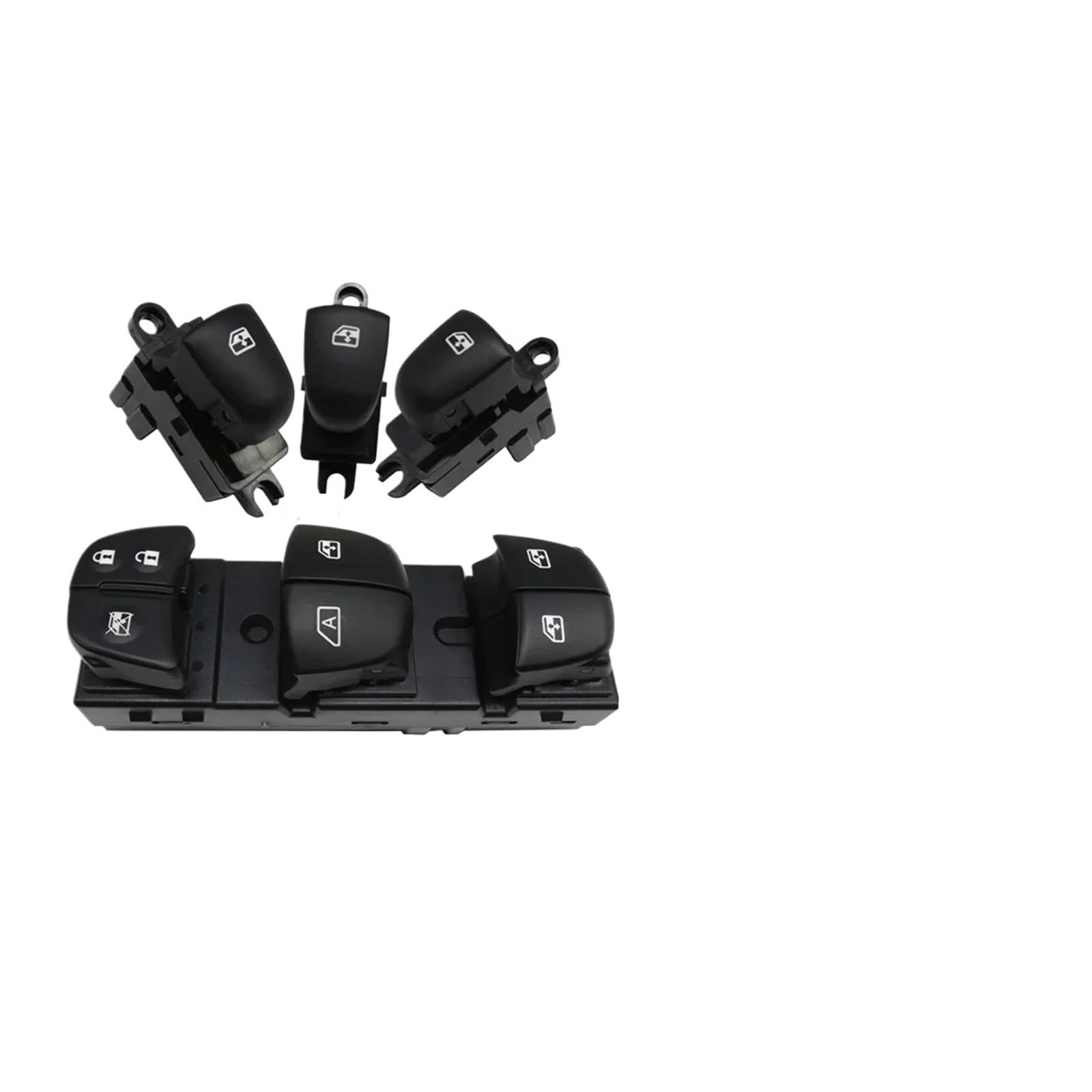 Fensterheberschalter Für Nissan Für Xtrail Für T32 2021 Für Qashqai 2015 Auto Fenster Schalter Power Windows Heber Control Taste Auto Zubehör Fensterheber Schalter(5 LED Set) von LinQianBhD