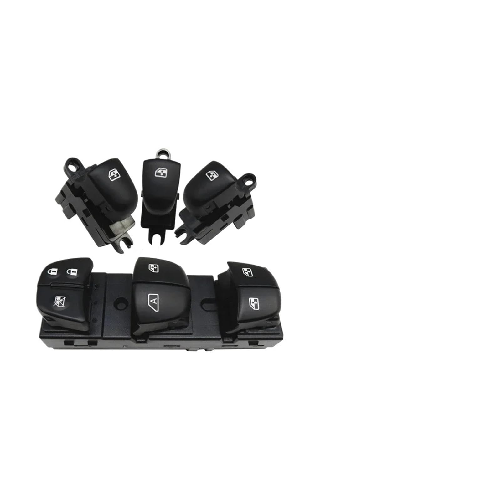 Fensterheberschalter Für Nissan Für Xtrail Für T32 2021 Für Qashqai 2015 Auto Fenster Schalter Power Windows Heber Control Taste Auto Zubehör Fensterheber Schalter(7 LED Set) von LinQianBhD