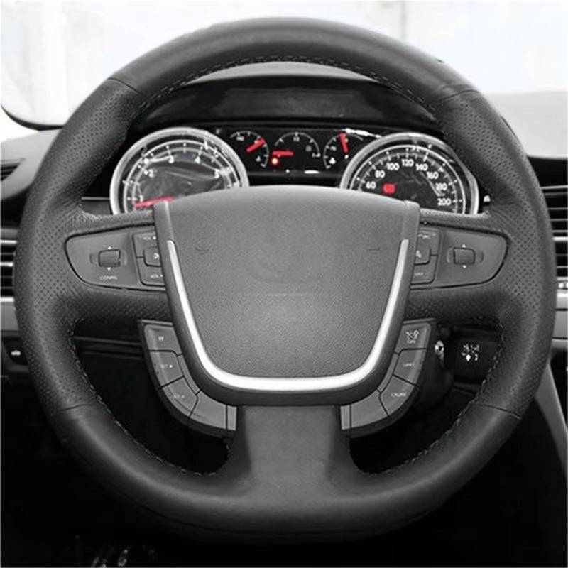 Lenkradhülle Auto Lenkrad Schwarz Perforierte Leder Abdeckung Für Peugeot 508 2011-2014 20115 2016 2017 2018 508 Für SW 2011-20115 2016 2017 2018 Lenkradhülle Auto von LinQianBhD