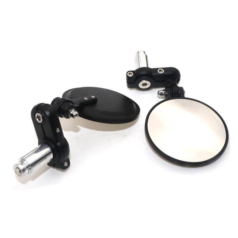 Motorrad Rückspiegel Spiegel 2 Teile/Satz 22mm Universal Motorrad Spiegel Aluminium Schwarz Griff Bar End Rearview Außenspiegel Motor Zubehör Lenkerendenspiegel von LinQianBhD