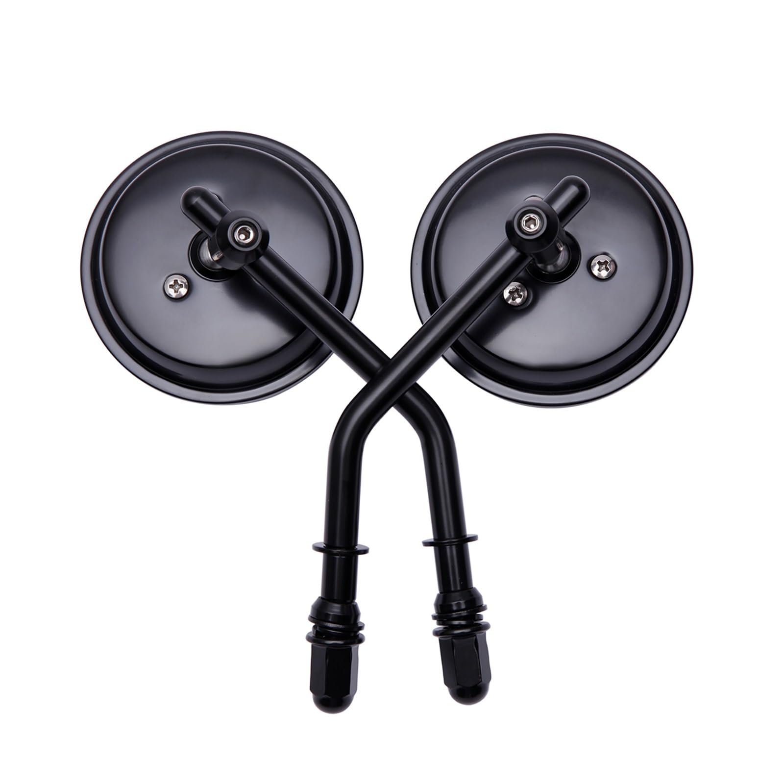 Motorrad Rückspiegel Spiegel 8mm Motorrad Runde Rearview Außenspiegel Für Sportster Dyna XL883 1200 Road King Softail Motorrad Zubehör Lenkerendenspiegel(Black) von LinQianBhD