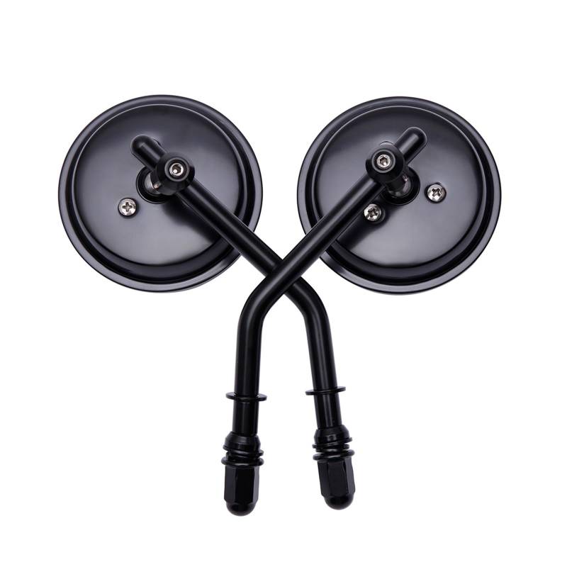 Motorrad Rückspiegel Spiegel 8mm Motorrad Runde Rearview Außenspiegel Für Sportster Dyna XL883 1200 Road King Softail Motorrad Zubehör Lenkerendenspiegel(Black) von LinQianBhD