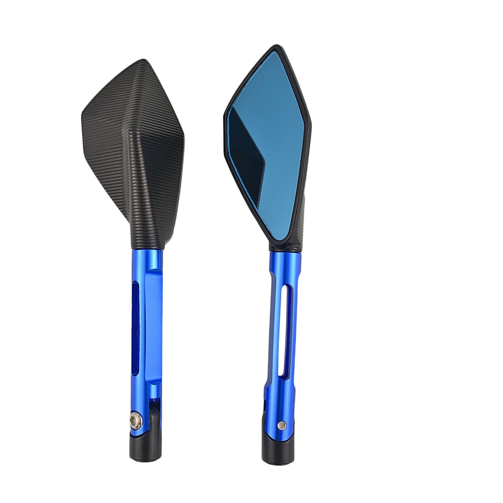 Motorrad Rückspiegel Spiegel CNC Aluminium Custom Motorrad Rearview Außenspiegel 8mm 10mm Für Z750 Für NINJA250 Für R1 Für R6 Für FZ6 Lenkerendenspiegel(Blue) von LinQianBhD