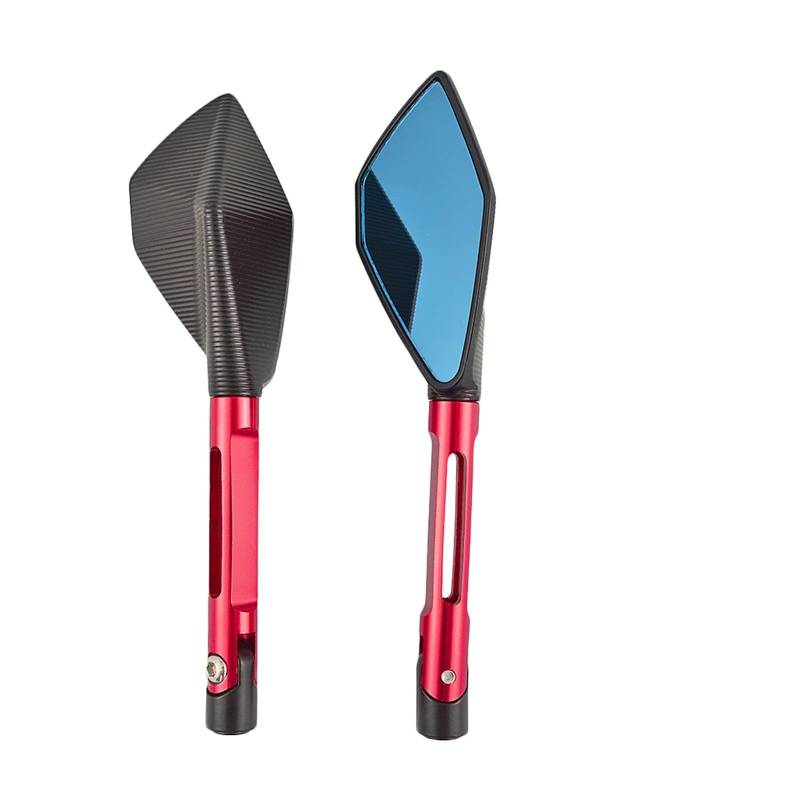 Motorrad Rückspiegel Spiegel CNC Aluminium Custom Motorrad Rearview Außenspiegel 8mm 10mm Für Z750 Für NINJA250 Für R1 Für R6 Für FZ6 Lenkerendenspiegel(Red) von LinQianBhD
