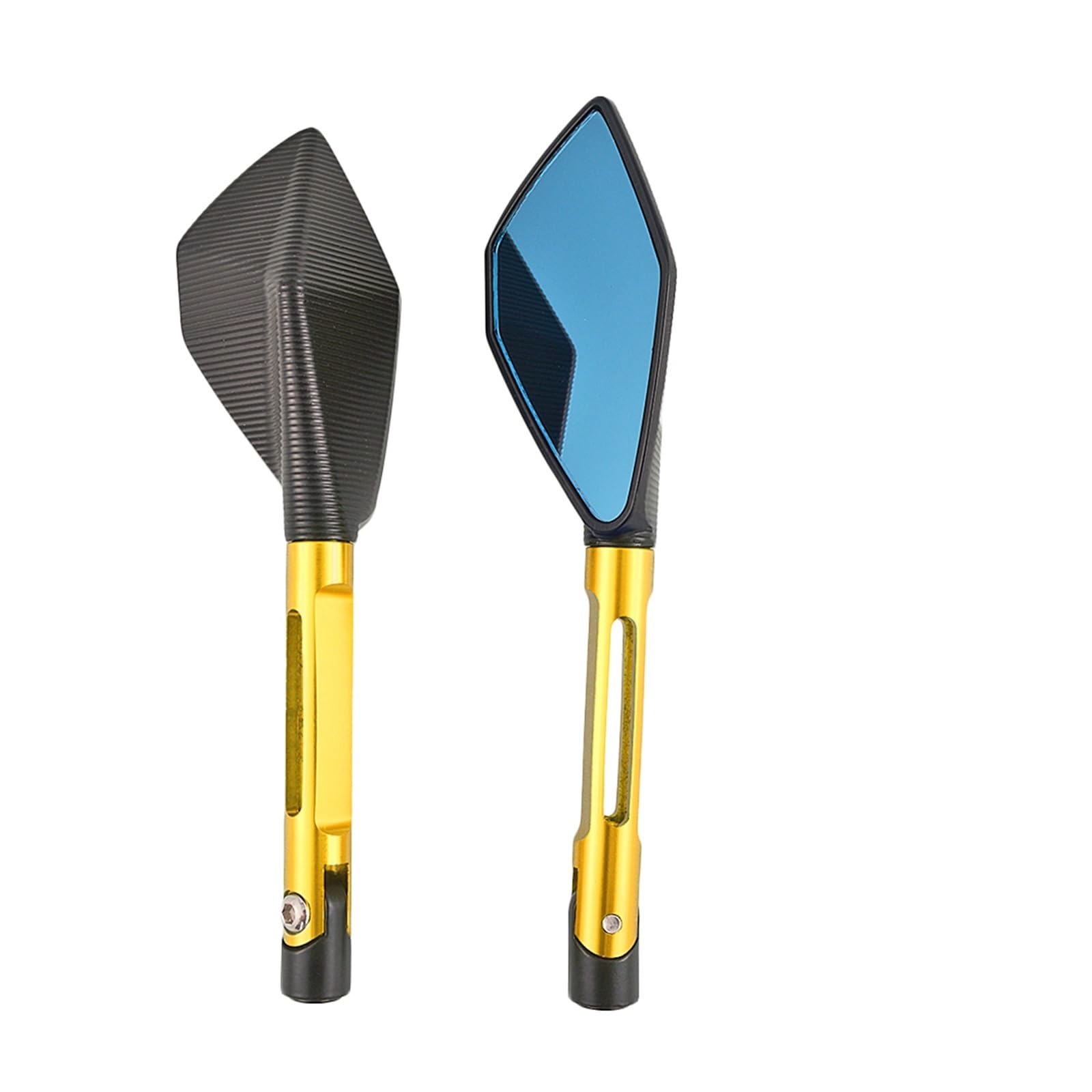 Motorrad Rückspiegel Spiegel CNC Aluminium Custom Motorrad Rearview Außenspiegel 8mm 10mm Für Z750 Für NINJA250 Für R1 Für R6 Für FZ6 Lenkerendenspiegel(Yellow) von LinQianBhD