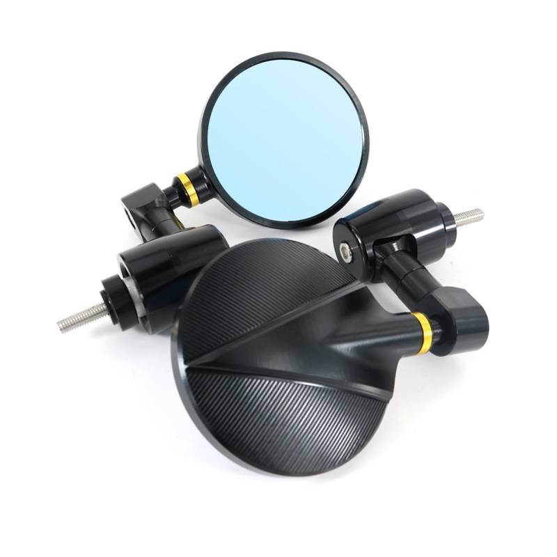 Motorrad Rückspiegel Spiegel Für NC700S 2012 2013 Motorrad Links Und Rechts Griff Bar Rearview Außenspiegel Bar End Spiegel Zubehör Lenkerendenspiegel(Gold) von LinQianBhD