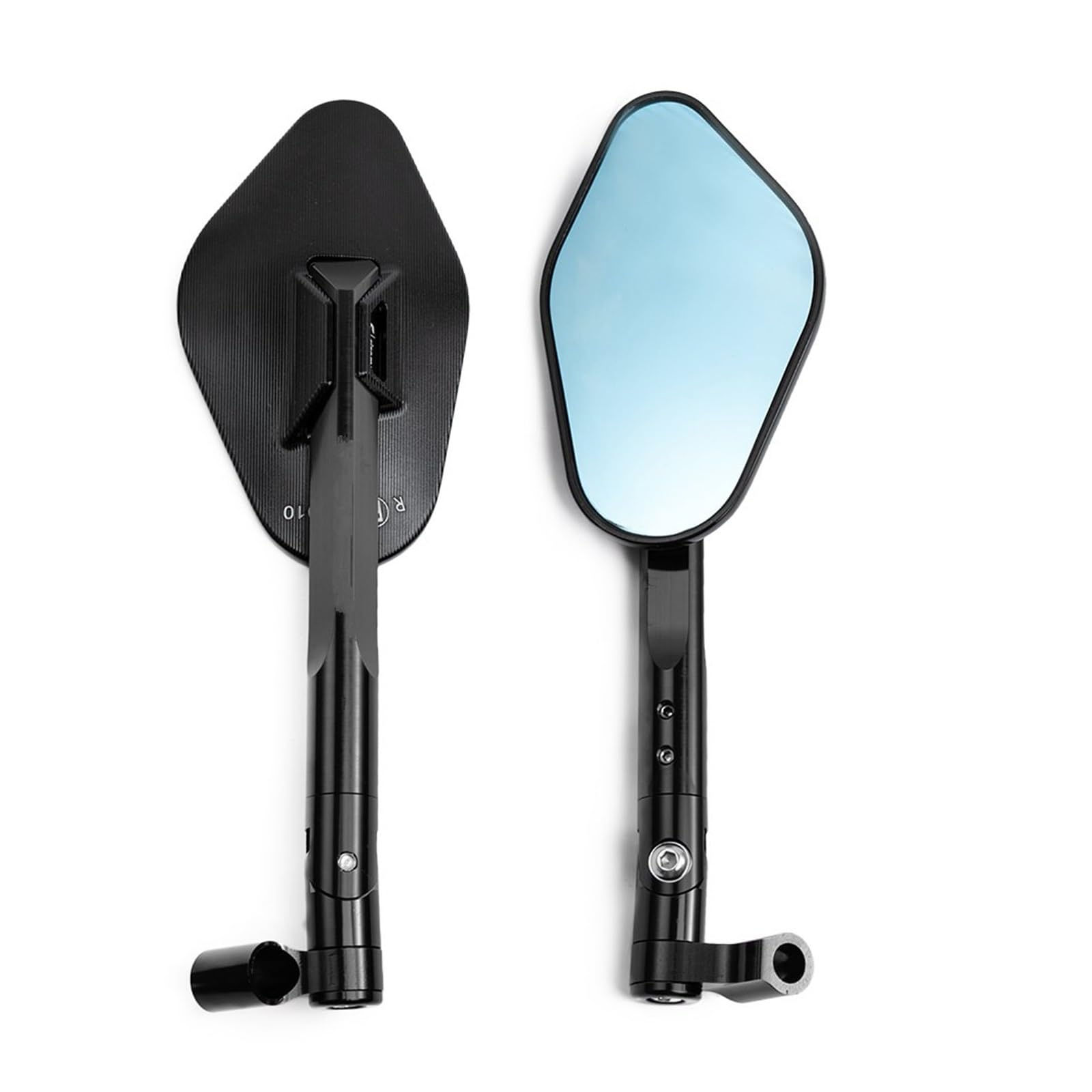 Motorrad Rückspiegel Spiegel Für Z750 Für NINJA250 Für R1 Für R6 Für FZ6 CNC Aluminium Custom Motorrad Rearview Außenspiegel 8mm 10mm Lenkerendenspiegel(Black) von LinQianBhD