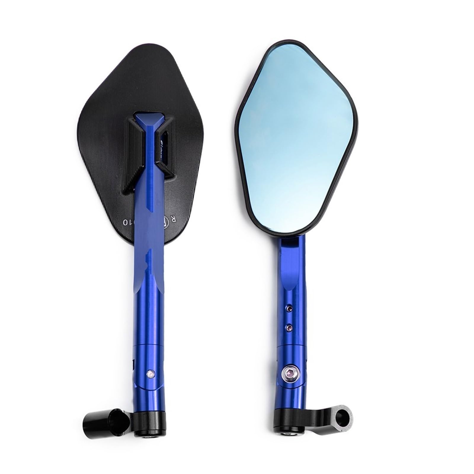 Motorrad Rückspiegel Spiegel Für Z750 Für NINJA250 Für R1 Für R6 Für FZ6 CNC Aluminium Custom Motorrad Rearview Außenspiegel 8mm 10mm Lenkerendenspiegel(Blue) von LinQianBhD