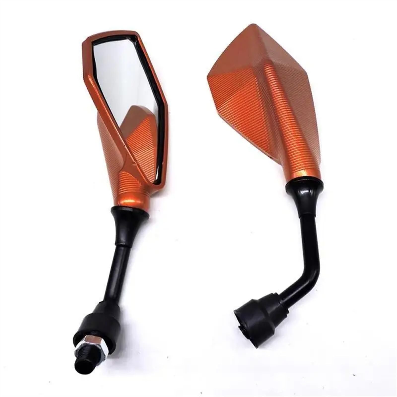 Motorrad Rückspiegel Spiegel Motorrad-Rückspiegel Lenkerspiegel Außenspiegel Blendfrei Langlebiges Motorrad-Zubehör Lenkerendenspiegel(Orange) von LinQianBhD
