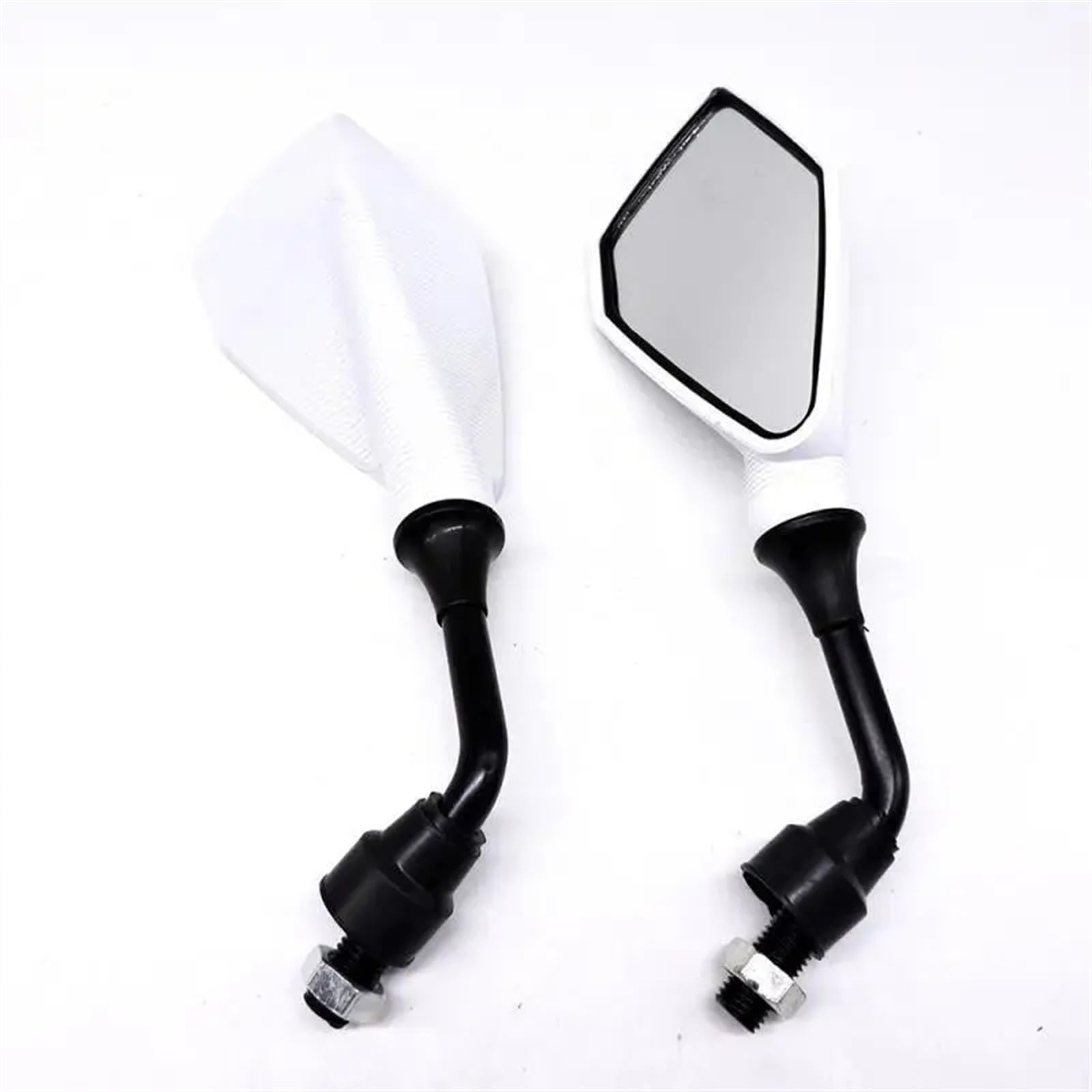 Motorrad Rückspiegel Spiegel Motorrad-Rückspiegel Lenkerspiegel Außenspiegel Blendfrei Langlebiges Motorrad-Zubehör Lenkerendenspiegel(White) von LinQianBhD